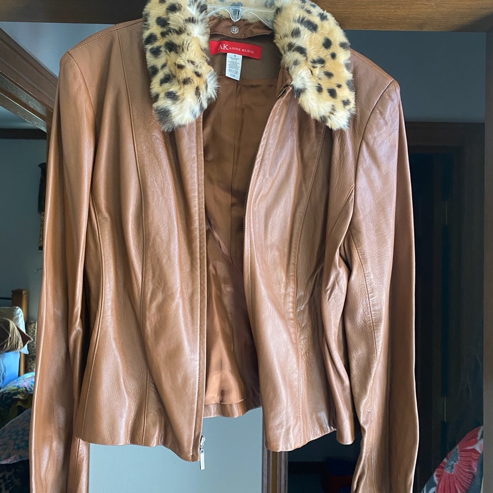 Anne Klein Kids Brown Faux Fur Coat